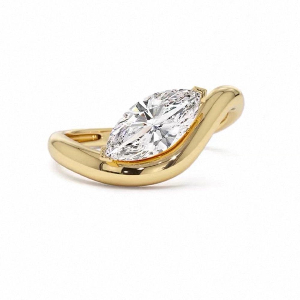 14K Gold Marquise Lab Grown Diamond Ring